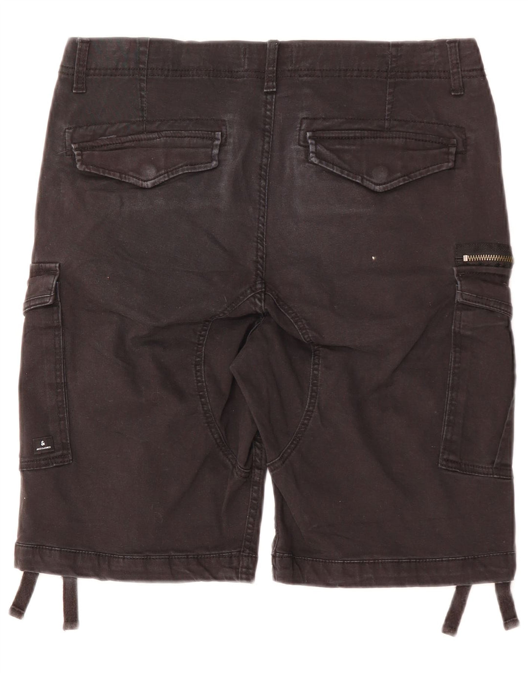 Męskie spodenki cargo JACK & JONES Comfort Fit, średnie W30, czarne, bawełniane