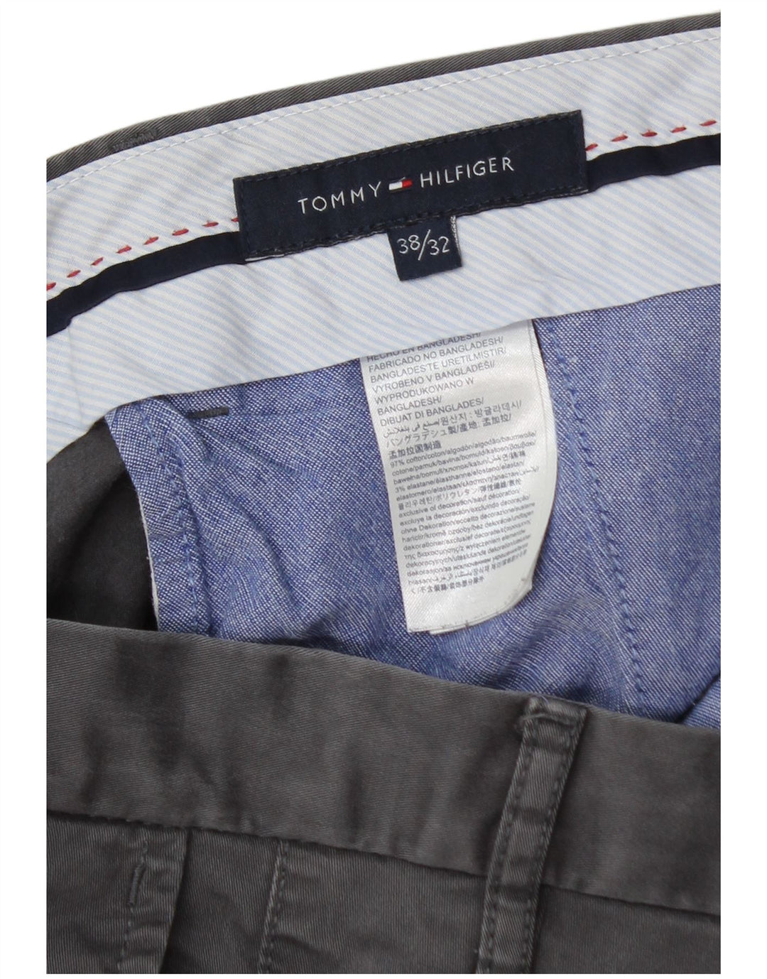 Męskie spodnie Chino Slim Tommy Hilfiger W38 L32 Szara bawełna
