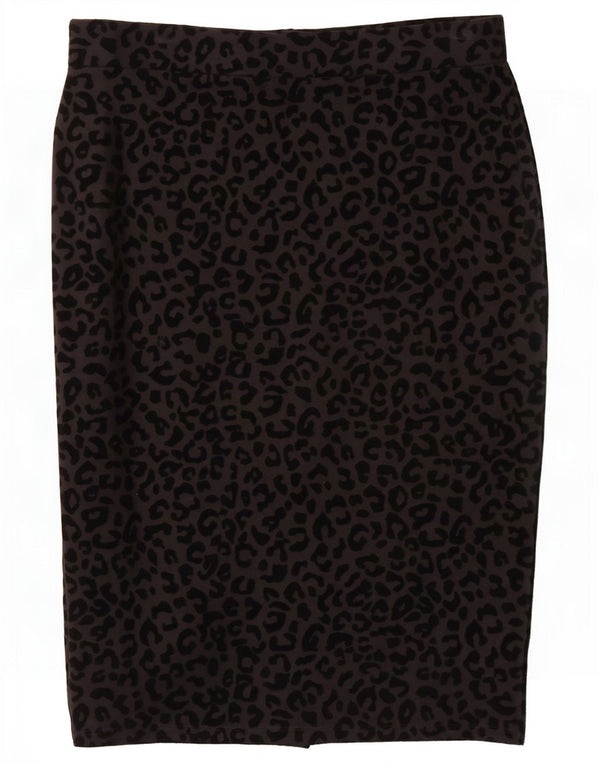 Marks & Spencer Damska spódnica ołówkowa UK 12 Medium W30 Czarny nadruk zwierzęcy