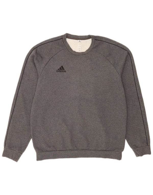 Adidas Mens Regular Fit Sweatshirt Jumper Medium Grey Flecked Cotton