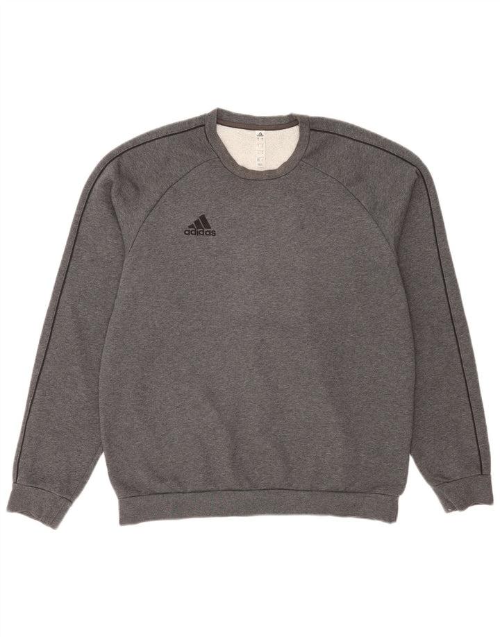Męska bluza Adidas o regularnym kroju, średnio szara, nakrapiana bawełna