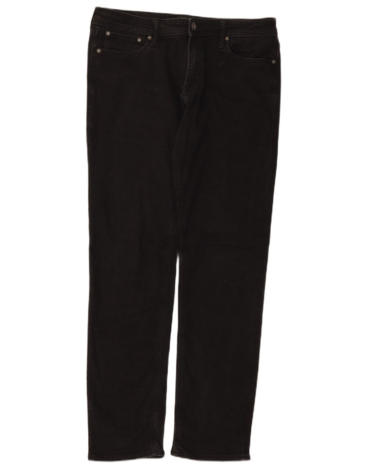 Męskie proste dżinsy Jack & Jones W34 L34 Czarne bawełniane