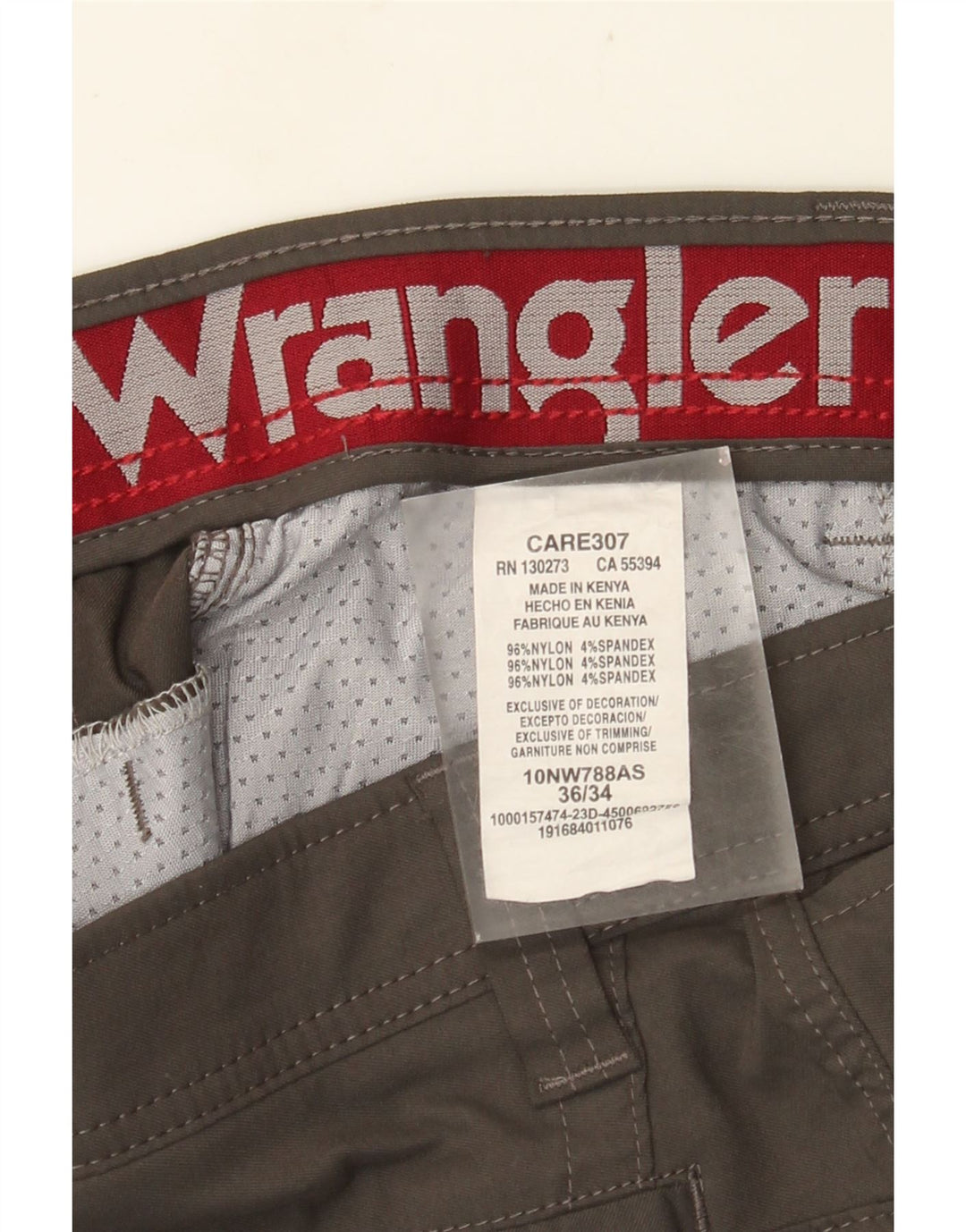 Męskie proste spodnie cargo WRANGLER W36 L34 Szary nylon