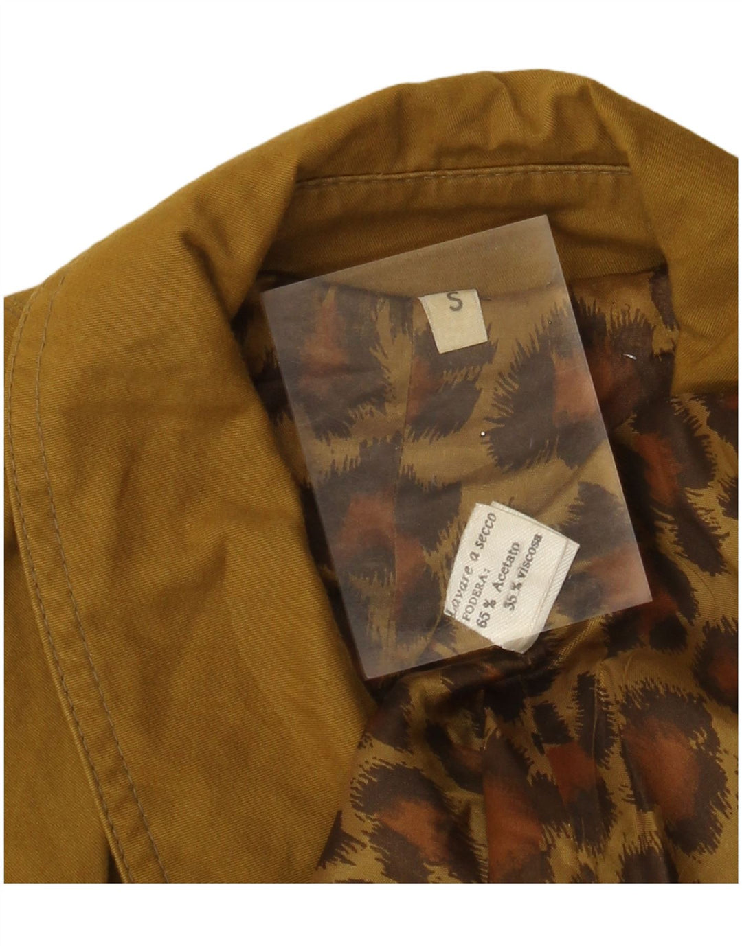 VINTAGE damski płaszcz oversize UK 10 mały octan khaki