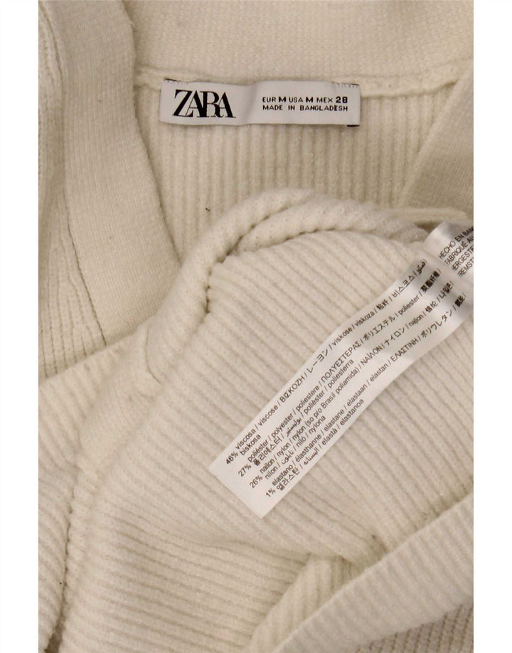 Sweter damski Zara Crop Cardigan UK 12 Średniobiała wiskoza