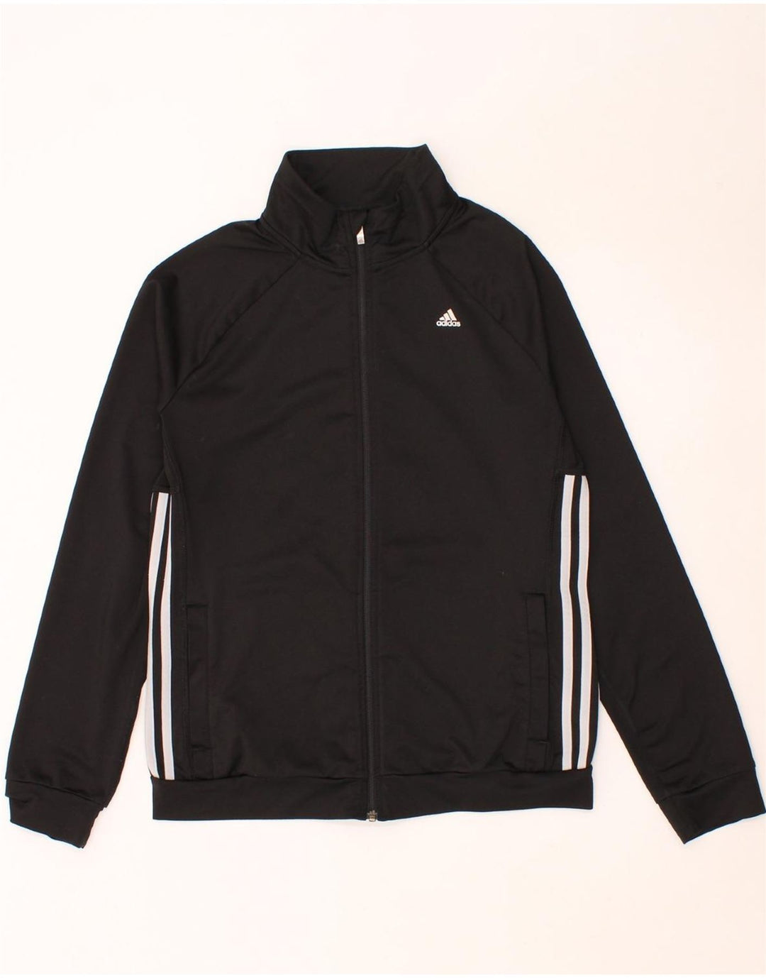 ADIDAS Womens Climalite Tracksuit Top Jacket UK 12/14 Medium Black Vintage Adidas and Second-Hand Adidas from Messina Hembry 