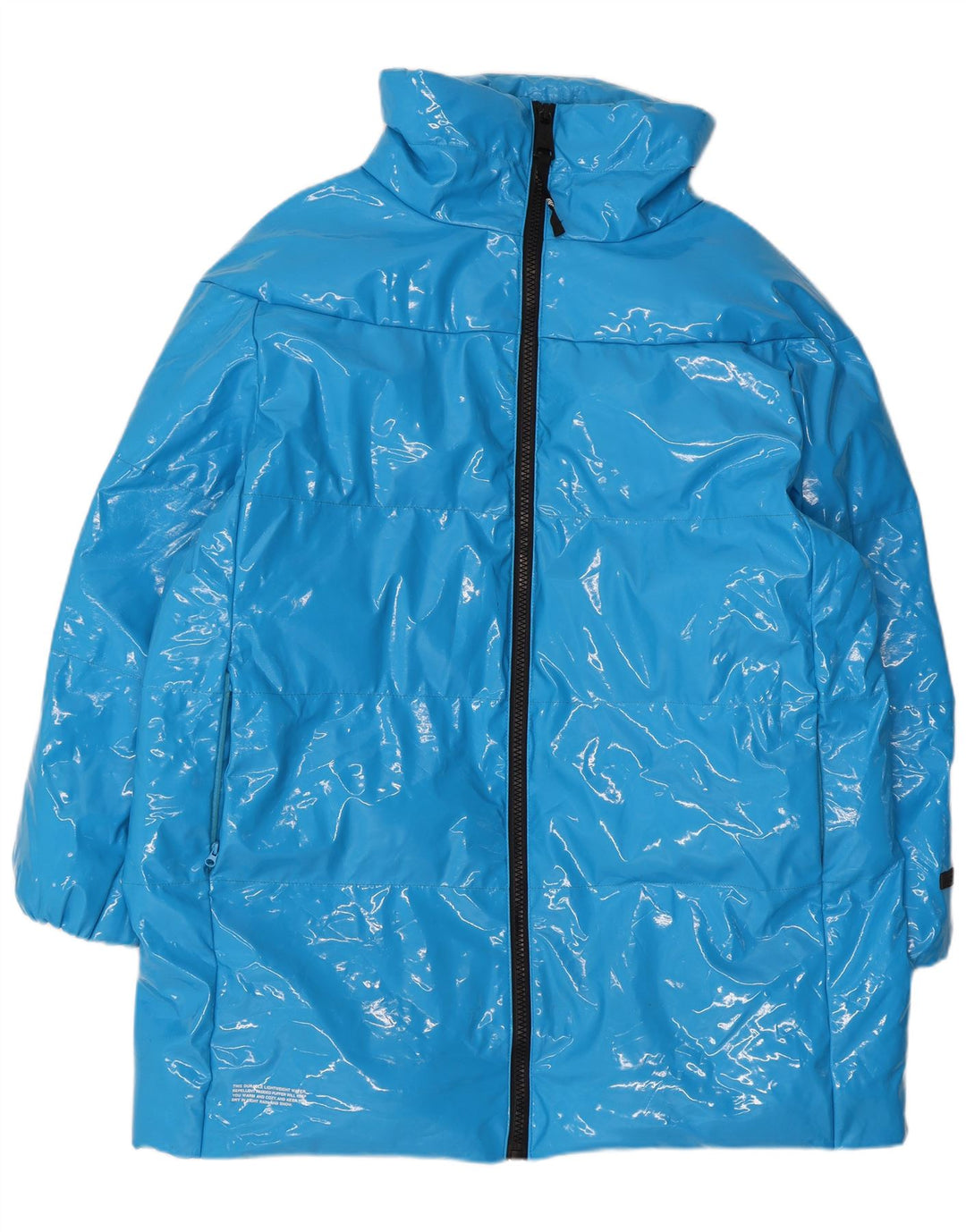 Damski płaszcz oversize Juicy Couture UK 14, średnioniebieski, poliuretanowy