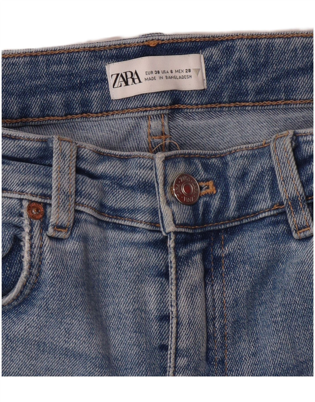 Damskie jeansy obcisłe z wysokim stanem Zara EU 38 Small W28 L27 Niebieskie klasyczne