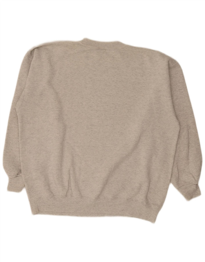 Męska bluza z grafiką w stylu vintage, sweter XL, szara bawełna
