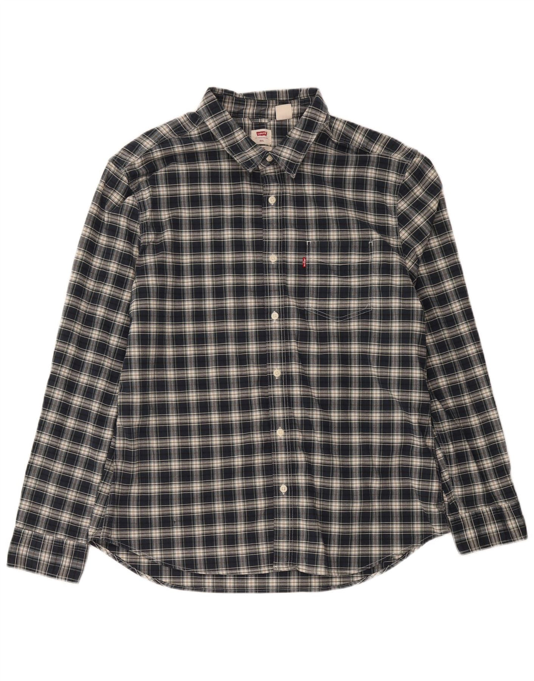 Koszula męska Levi's Slim 2XL, bawełniana, granatowa w kratkę