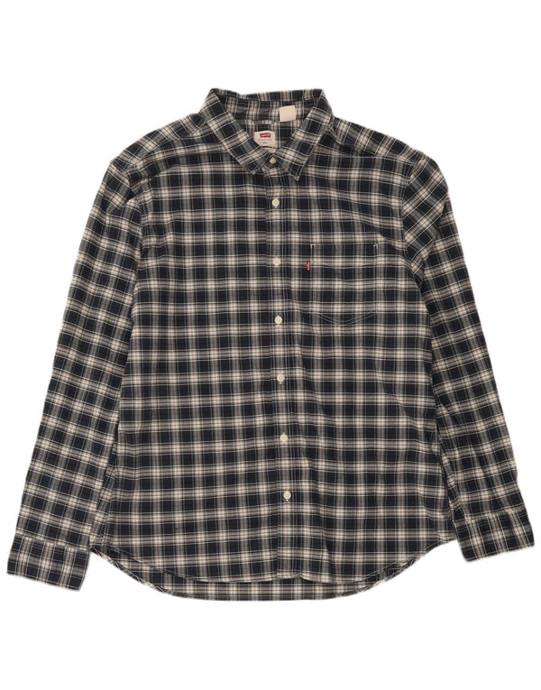 Koszula męska Levi's Slim 2XL, bawełniana, granatowa w kratkę
