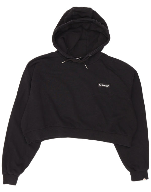 Damski sweter oversize z kapturem Ellesse, UK 10, mały, czarny, bawełniany