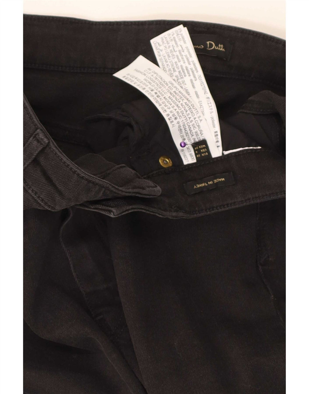 Damskie jeansy skinny Massimo Dutti EU 38 Small W28 L30 Czarny poliester