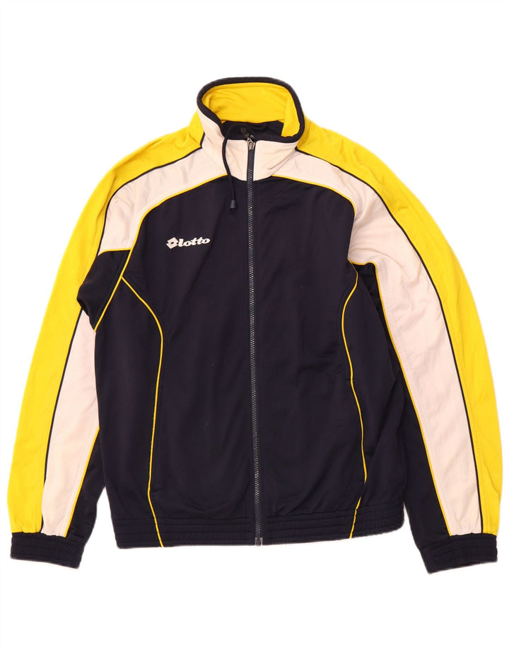 Męska kurtka dresowa LOTTO, mała, granatowa, z poliestru w blokach kolorów