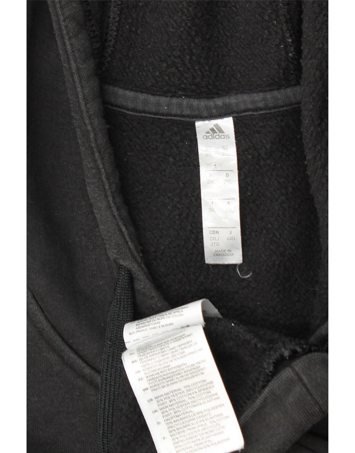 Męski sweter z kapturem ADIDAS 2XL, czarny, bawełniany