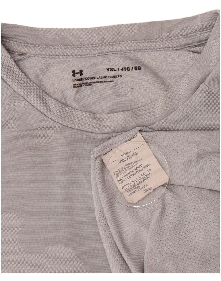 Koszulka chłopięca Under Armour 13-14 lat XL, szary kamuflaż, poliester