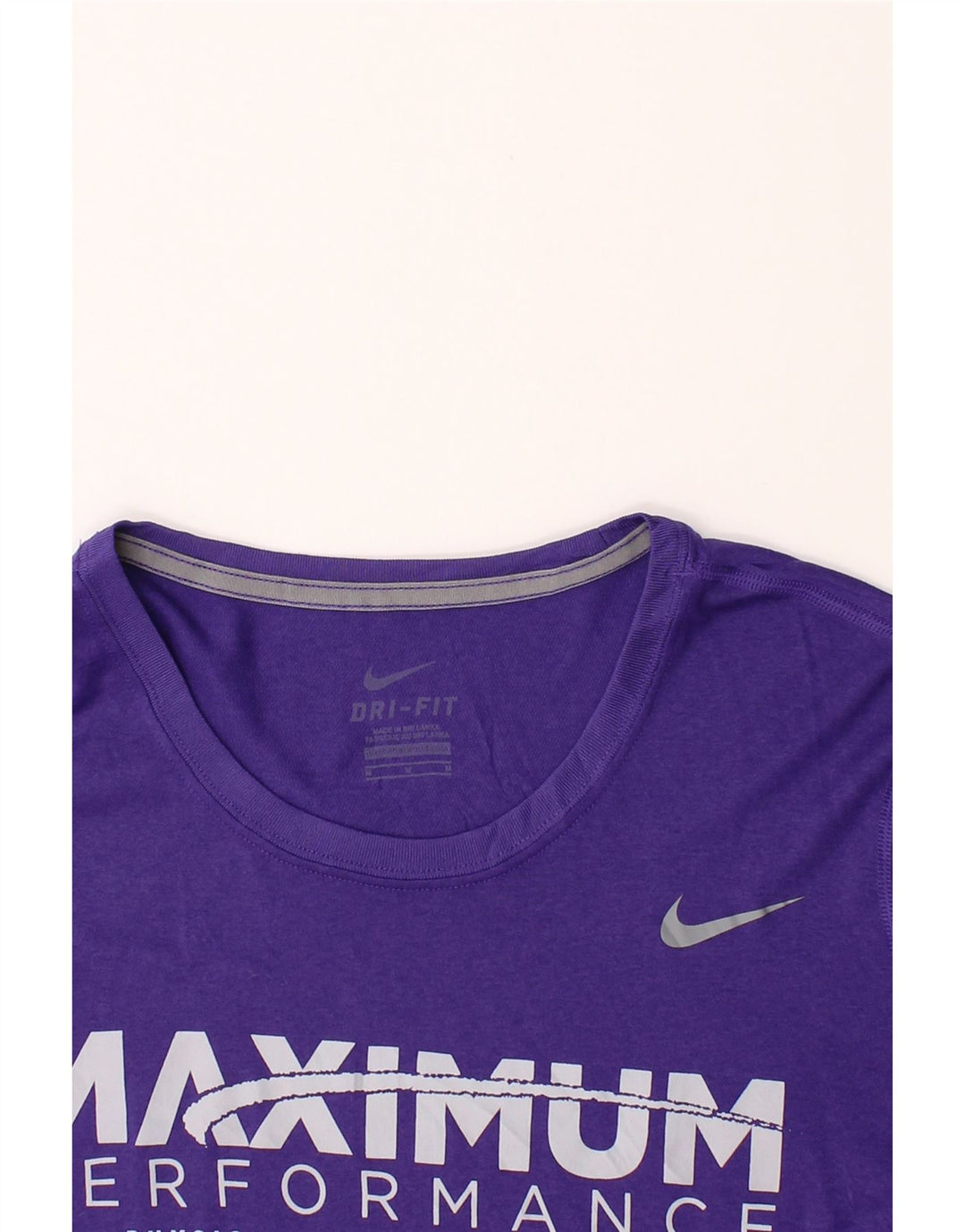 NIKE Womens Dri Fit Graphic T-Shirt Top UK 12 Medium Purple Polyester Vintage Nike and Second-Hand Nike from Messina Hembry 