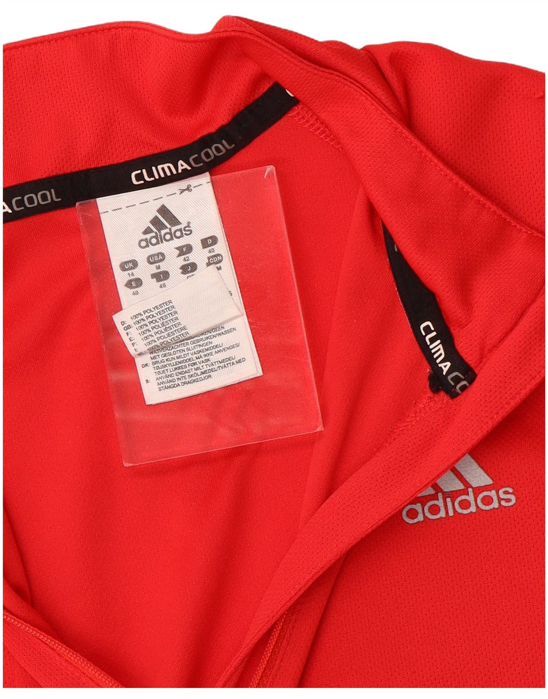 Damski dres Adidas Climacool Zip Neck Pullover Top UK 14 Średni Czerwony