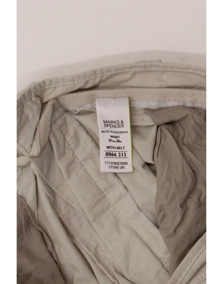 Marks & Spencer Męskie bermudy cargo duże W36 beżowa bawełna