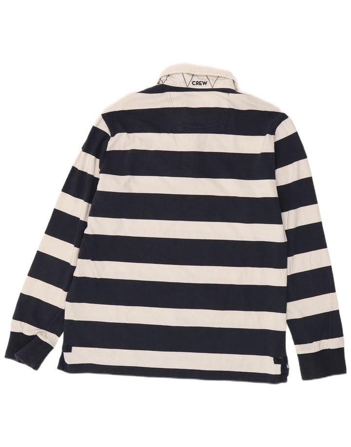 CREW CLOTHING Męska koszulka polo do rugby z długim rękawem, w duże granatowe paski