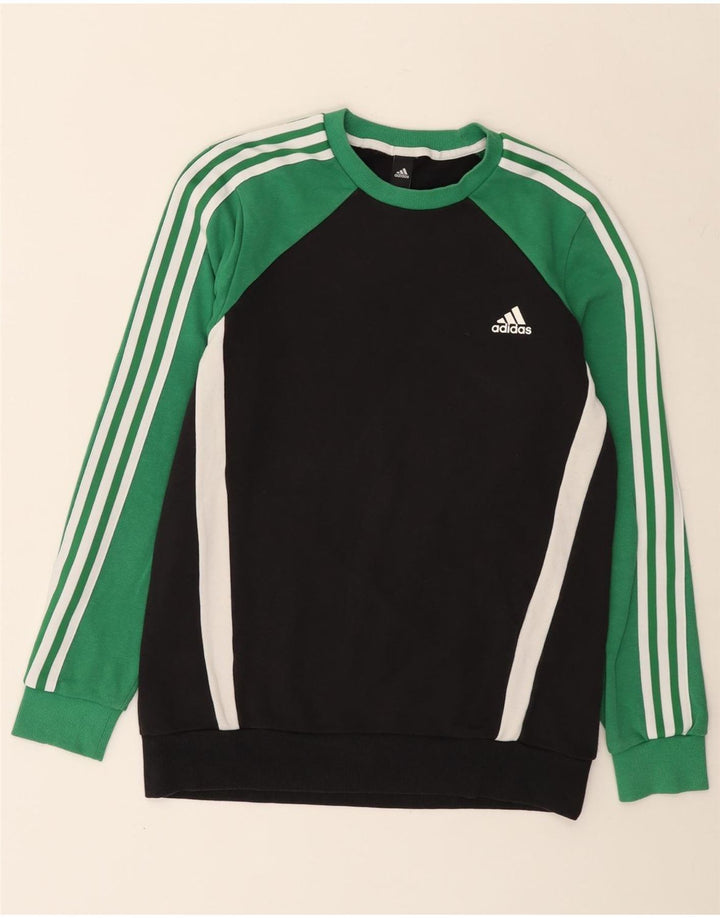 Bluza męska Adidas, średnia czarna, bawełniana z blokami kolorów