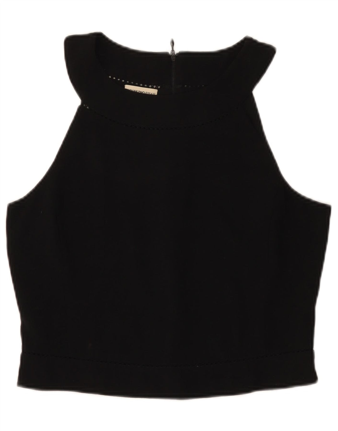 Damski krótki top Emporio Armani IT 46, duży, czarny, wełniany