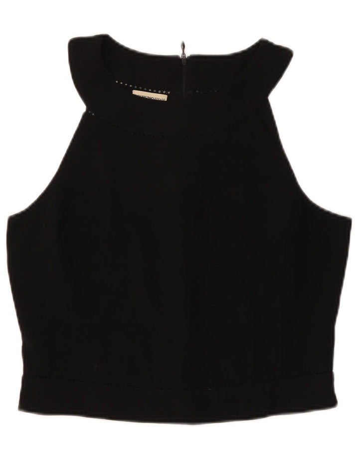 Damski krótki top Emporio Armani IT 46, duży, czarny, wełniany