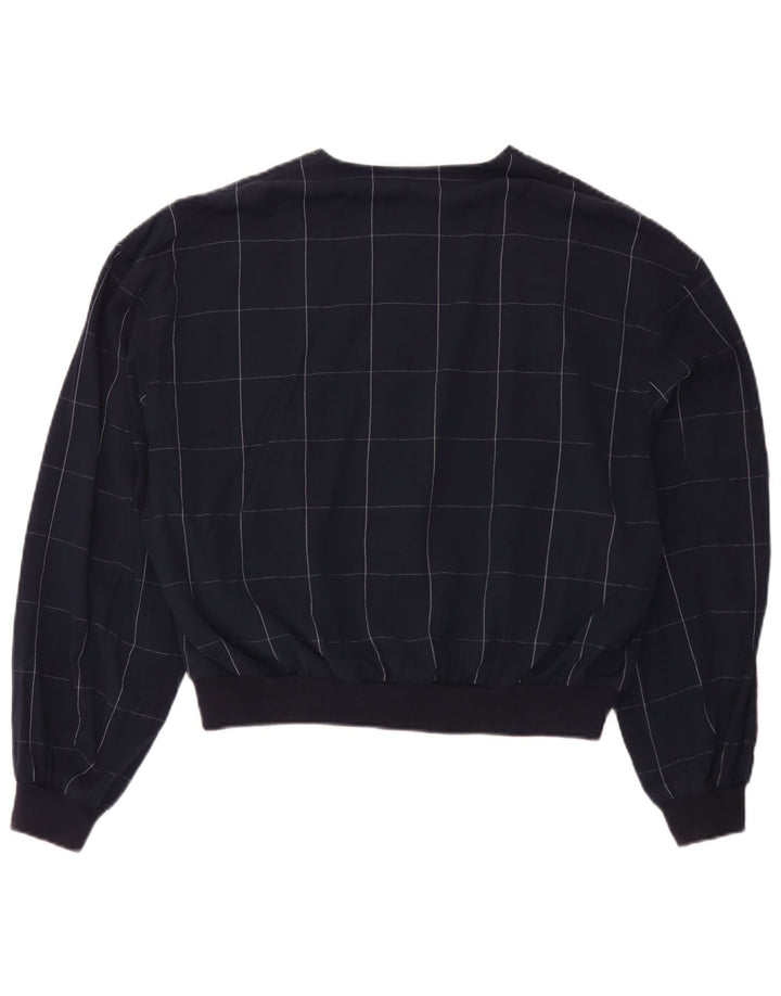 Damska kurtka Bomber Vintage IT 52 2XL Granatowa wiskoza w kratkę