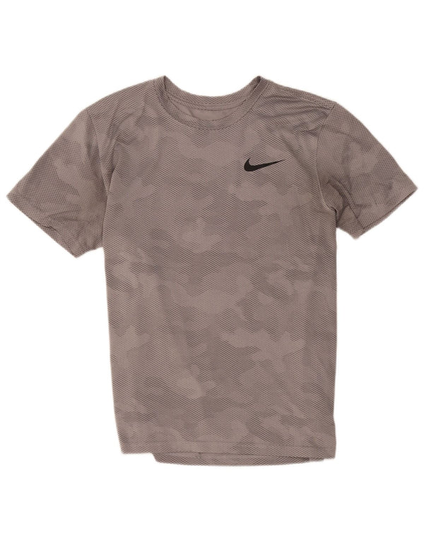 Męska koszulka Nike Dri Fit Top, średnioszary, kamuflażowy poliester