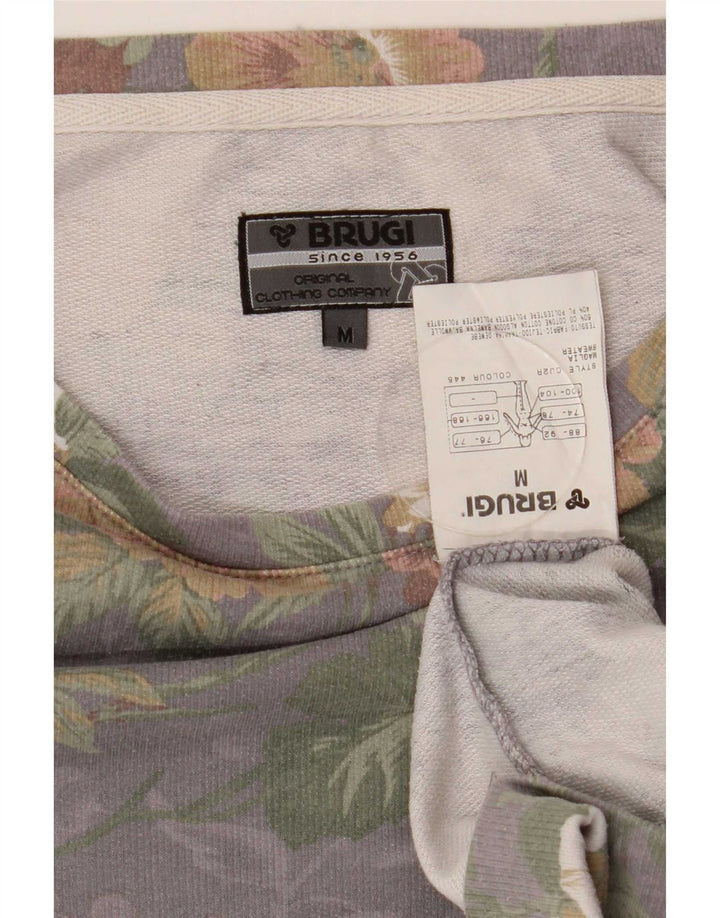 Bluza damska Brugi Sweter średnioszary, bawełniany w kwiaty