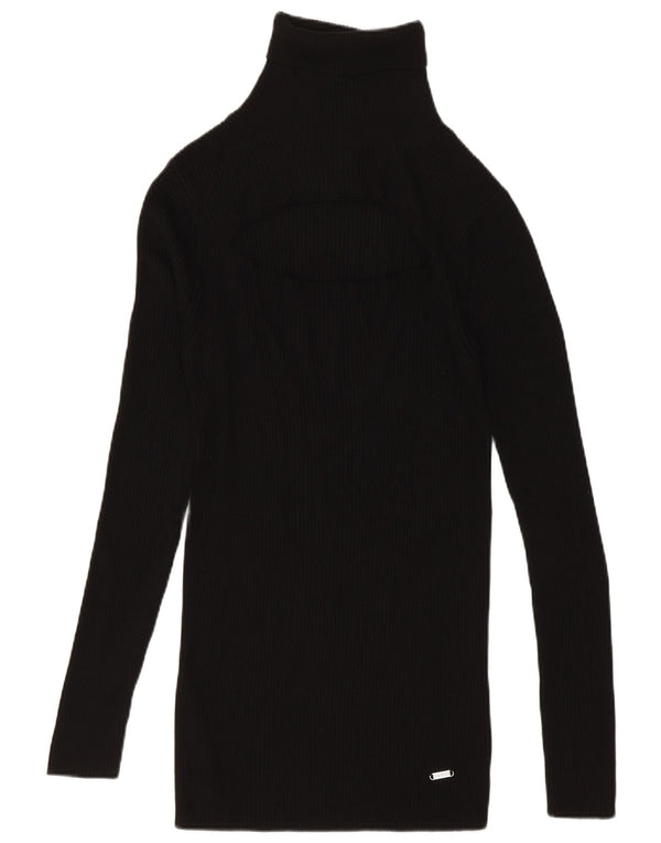 Damski sweter z golfem Guess UK 6 XS, czarna wiskoza