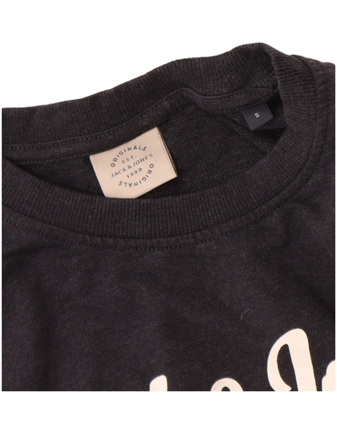 Męska bluza z grafiką Jack & Jones, mała, granatowa, bawełniana