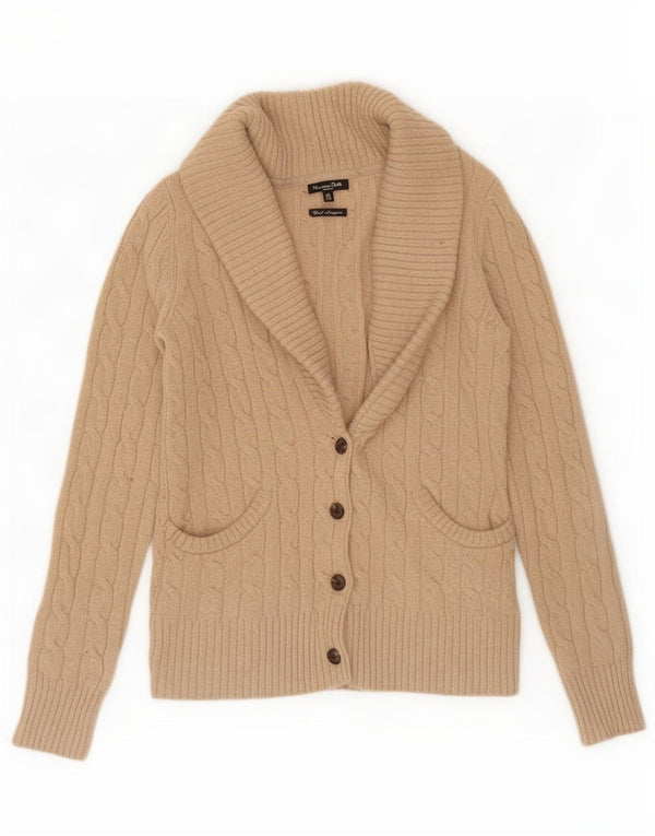 Sweter damski Massimo Dutti UK 12 Średni brązowy wełniany