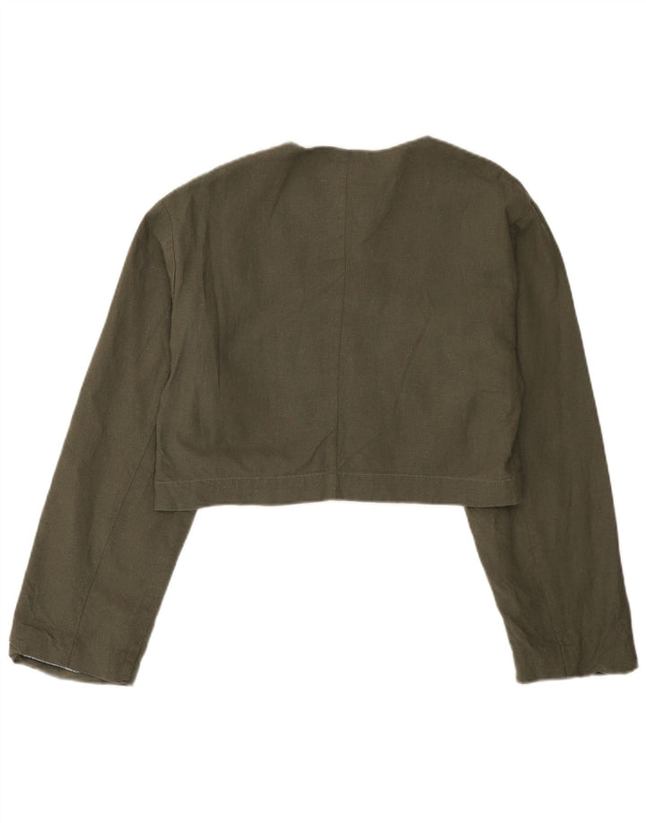 Damska kurtka typu oversize Bolero Zara UK 10 Small, lniana khaki