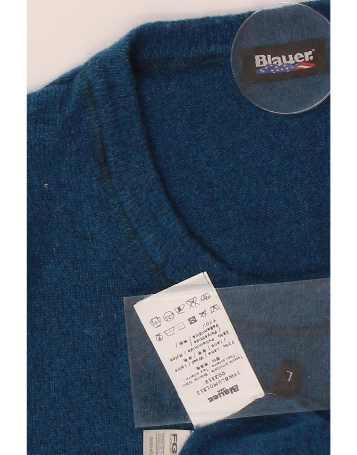 BLAUER Womens Crew Neck Jumper Sweater UK 16 Large Blue Wool Vintage Blauer and Second-Hand Blauer from Messina Hembry 