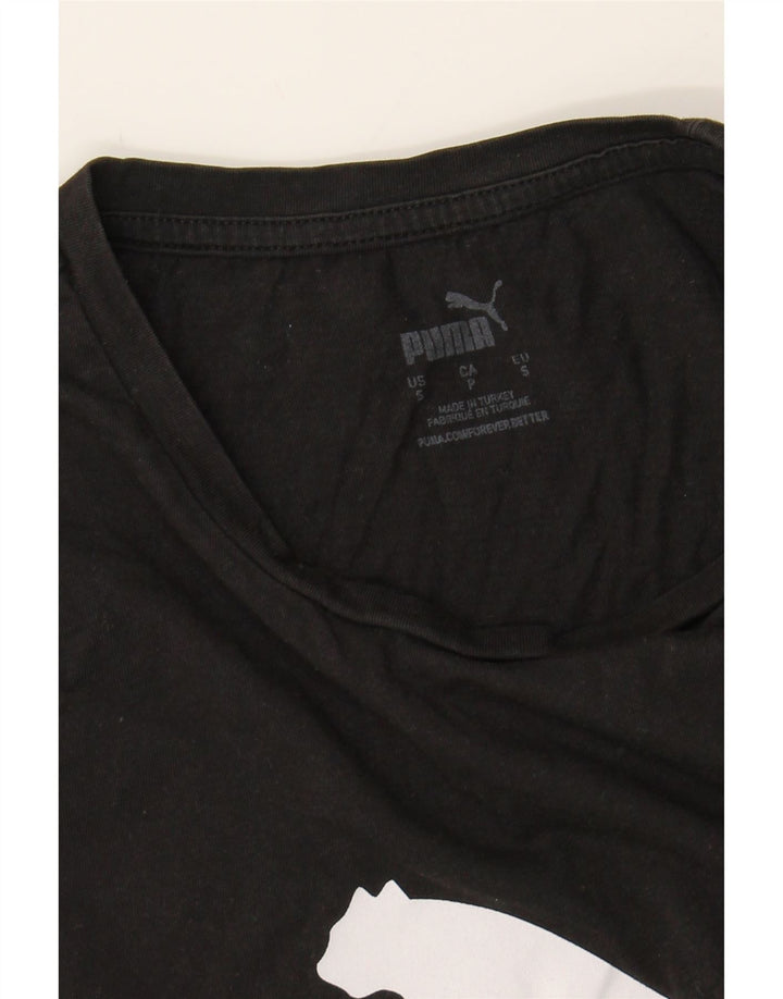 PUMA Womens Graphic T-Shirt Top UK 10 Small Black Vintage Puma and Second-Hand Puma from Messina Hembry 