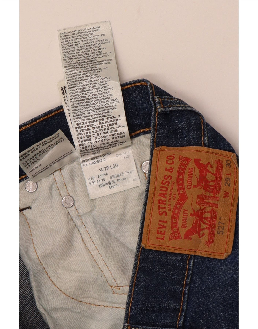 Damskie jeansy Bootcut LEVI'S 527 W29 L30 Niebieska bawełna