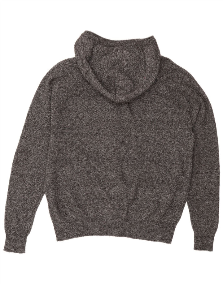 Męski sweter rozpinany Jack Wills z kapturem, średnioszary, nakrapiany poliester