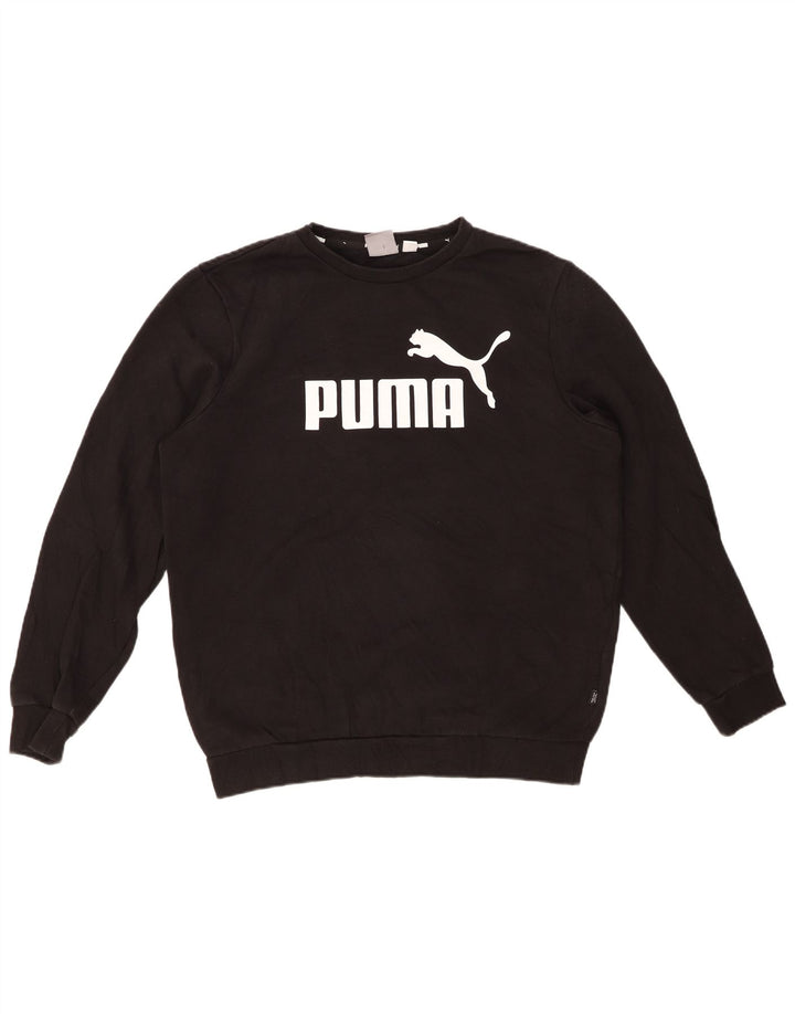 Męski sweter z grafiką PUMA, średni czarny, bawełniany