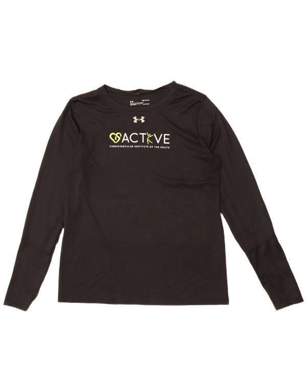 Under Armour Mens Graphic Top Long Sleeve Medium Black Polyester