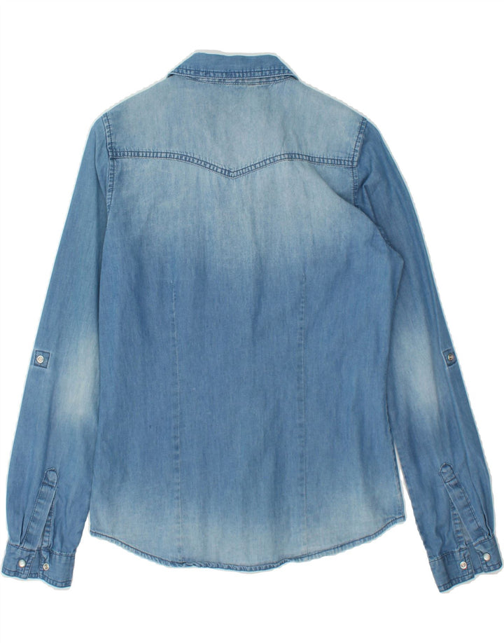ONLY Womens Denim Shirt EU 36 Small Blue Cotton | Vintage Only | Thrift | Second-Hand Only | Used Clothing | Messina Hembry 