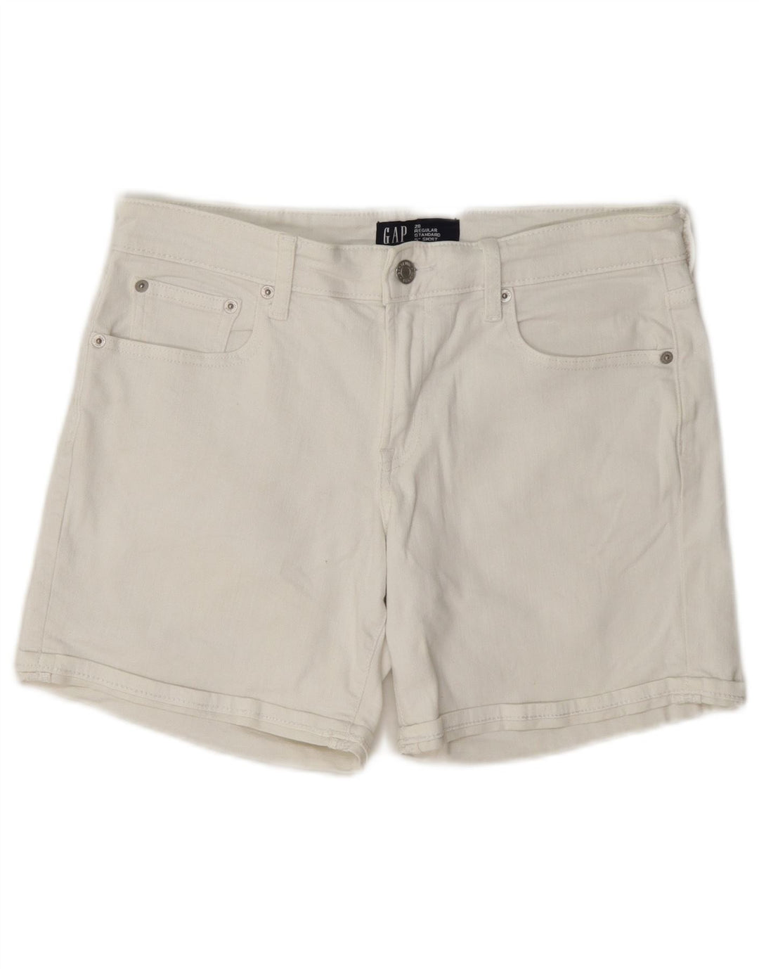 Damskie spodenki jeansowe Gap Standard Regular W28 Średniobiała bawełna