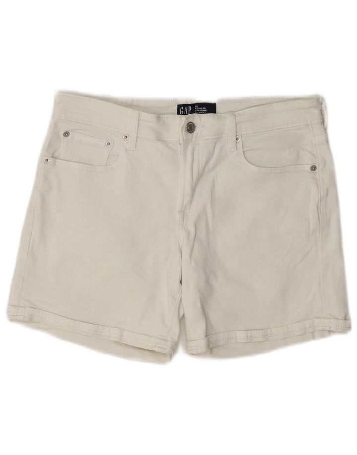 Damskie spodenki jeansowe Gap Standard Regular W28 Średniobiała bawełna