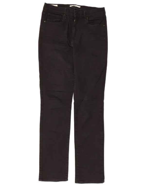 Damskie dżinsy LEVI'S 724 z wysokim stanem W31 L31, czarna bawełna