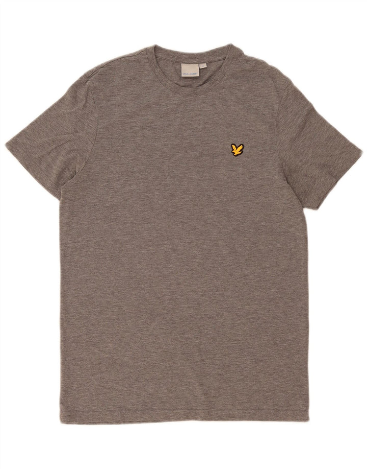 Lyle & Scott Męski T-shirt Top, średni szary, nakrapiany poliester