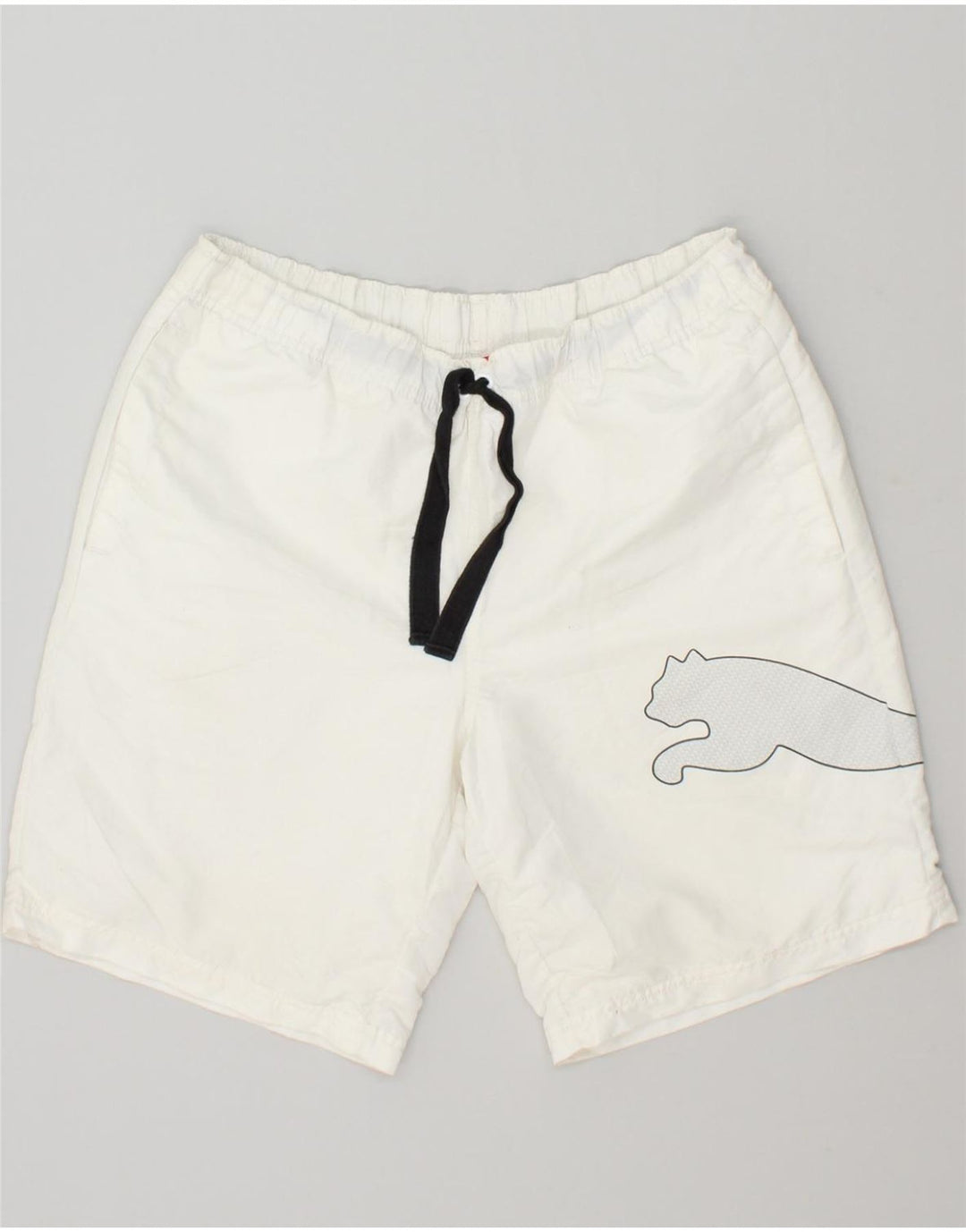 PUMA Mens Graphic Sport Shorts Medium White Polyester Vintage Puma and Second-Hand Puma from Messina Hembry 