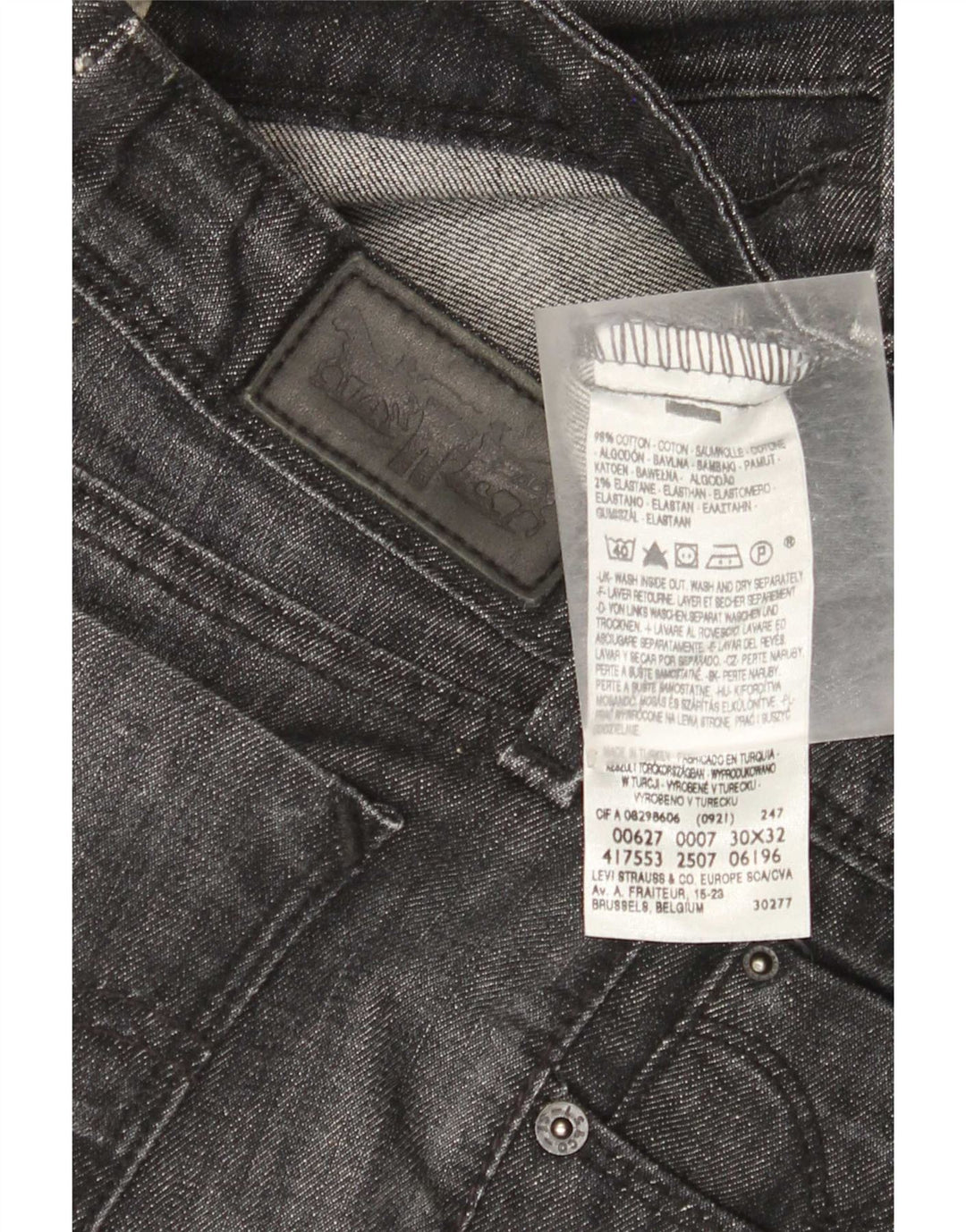 Damskie dżinsy Levi's 627 Straight W30 L29 Szara bawełna