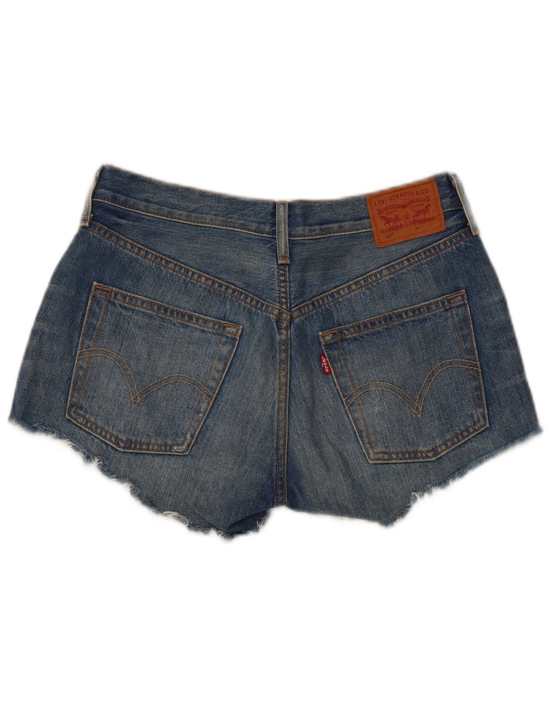 Damskie spodenki jeansowe Levi's 501 w trudnej sytuacji W26, małe, niebieskie, bawełniane