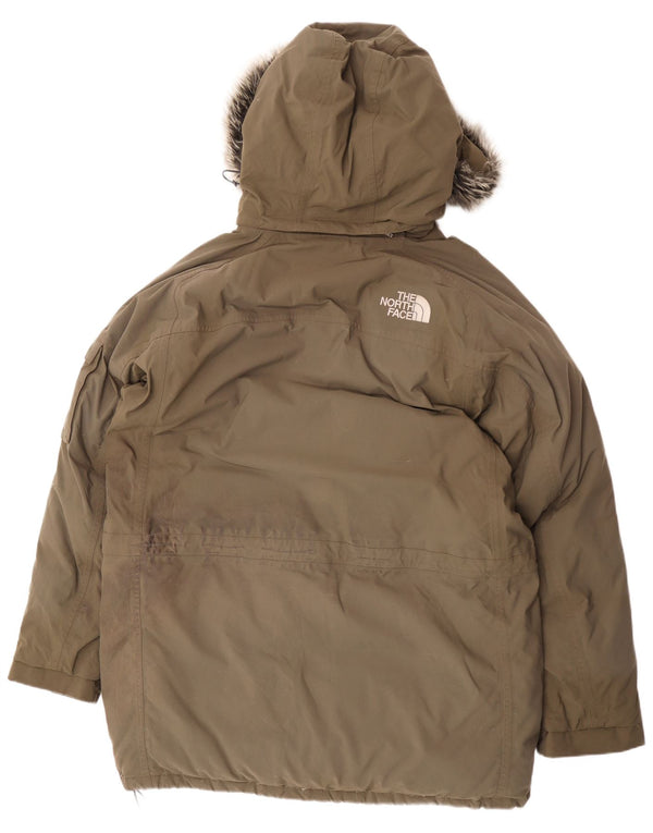 Męska kurtka parka z kapturem The North Face, wyściełana, UK 40, duża, khaki, zimowa