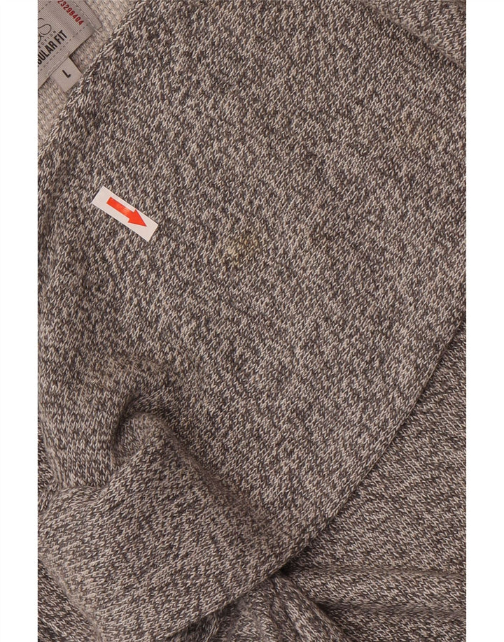 Marks & Spencer Męski sweter z okrągłym dekoltem, duży, szary, nakrapiany